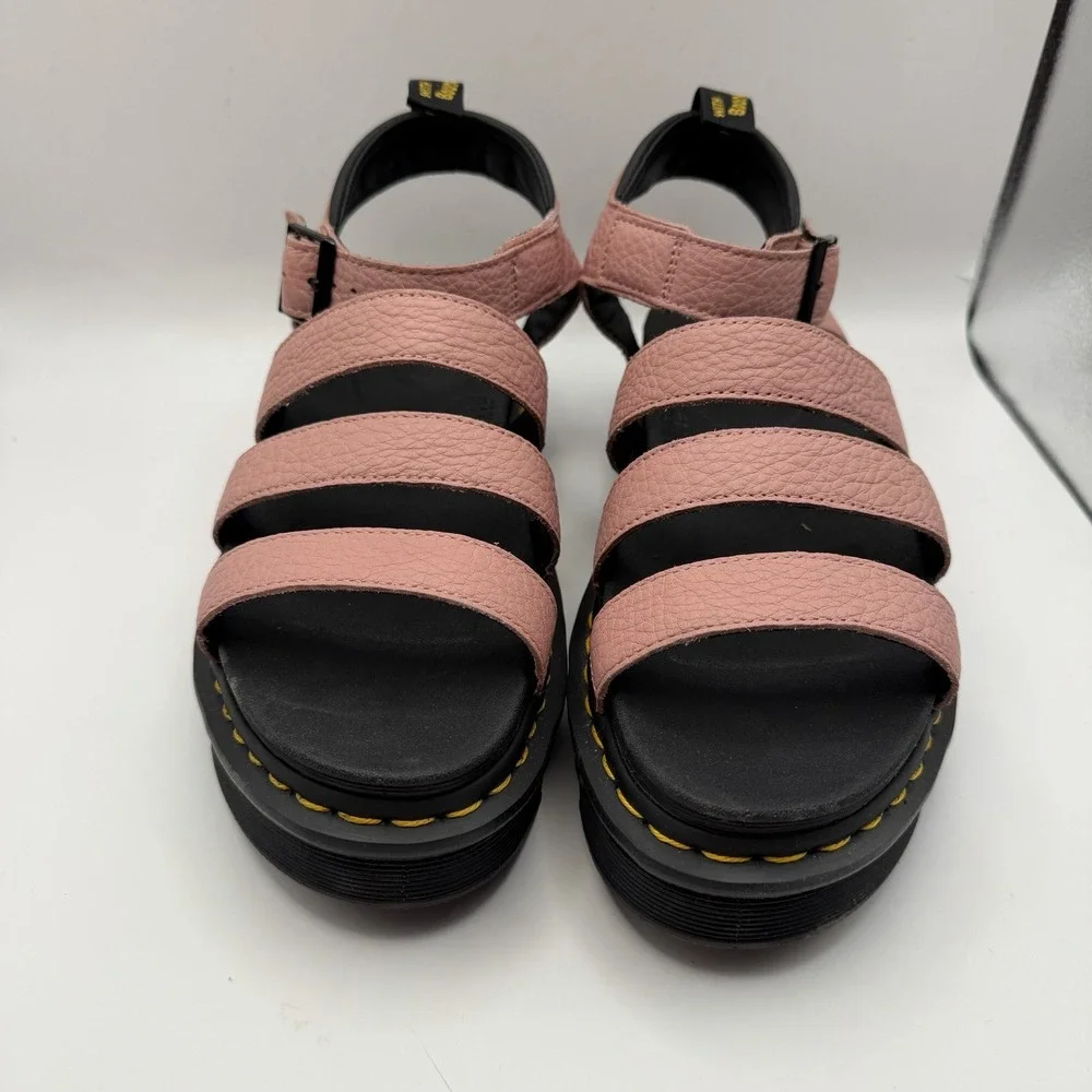 Dr. Martens Blaire Flatform‎ Peach Pink Leather Sandals Women's Sz US 11 New